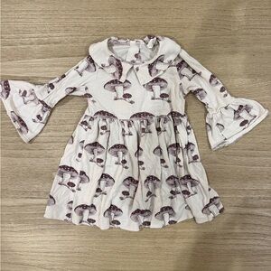 Kate Quinn Cream and Brown Mushroom Print Dress